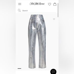 Agolde 90s Pinch-Waist High-Rise Metallic Straight-Leg Jeans